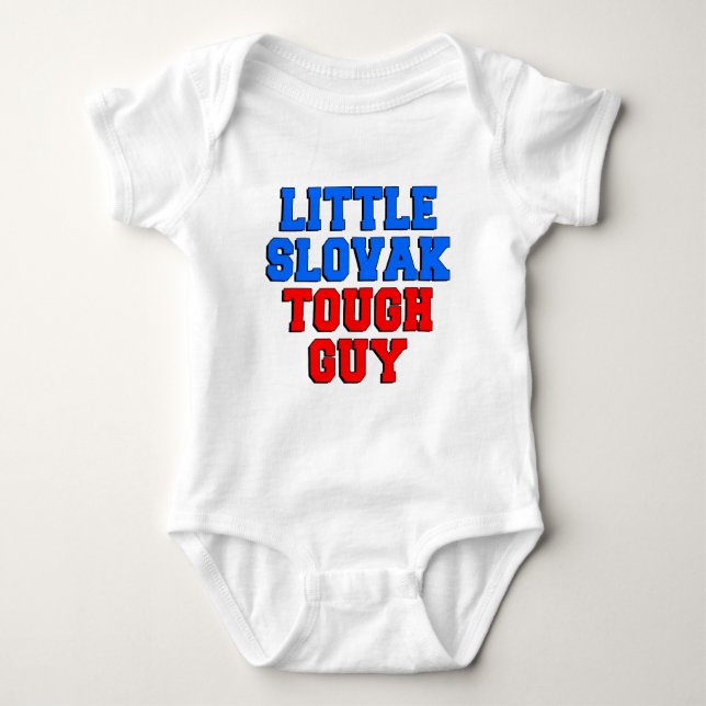 Little Slovak Tough Guy Baby Bodysuit (Front)