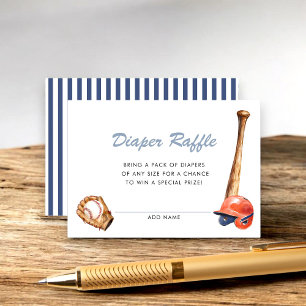 Little Slugger Baby Shower Diaper Raffle Card