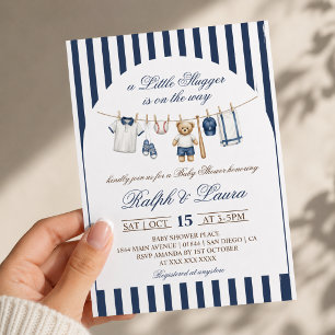 Little Slugger Baby Shower Invitation