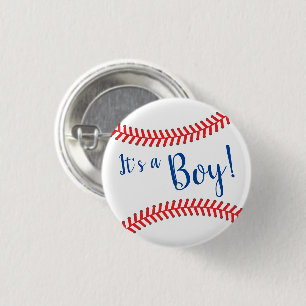Little Slugger Baseball Baby Shower It's a Boy 3 Cm Round Badge