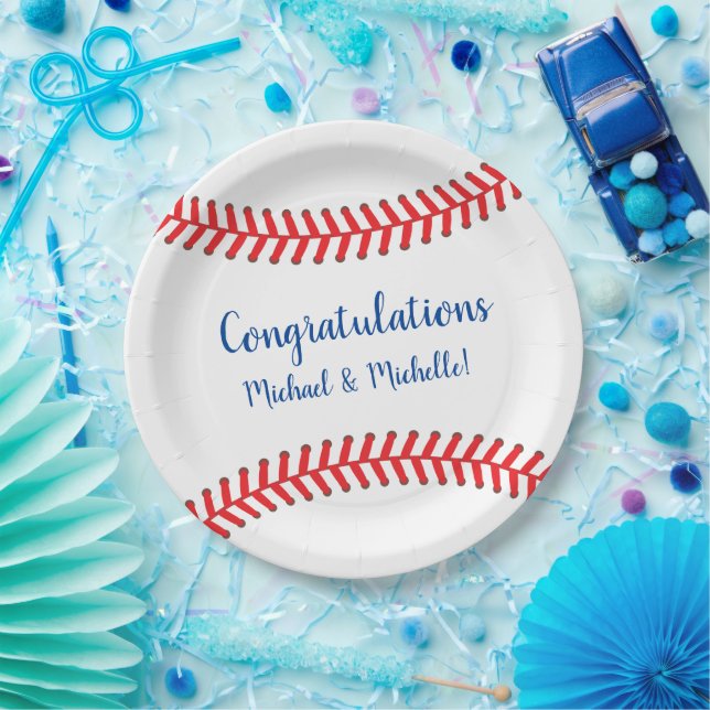 Little Slugger Baseball Baby Shower Paper Plate (Party)
