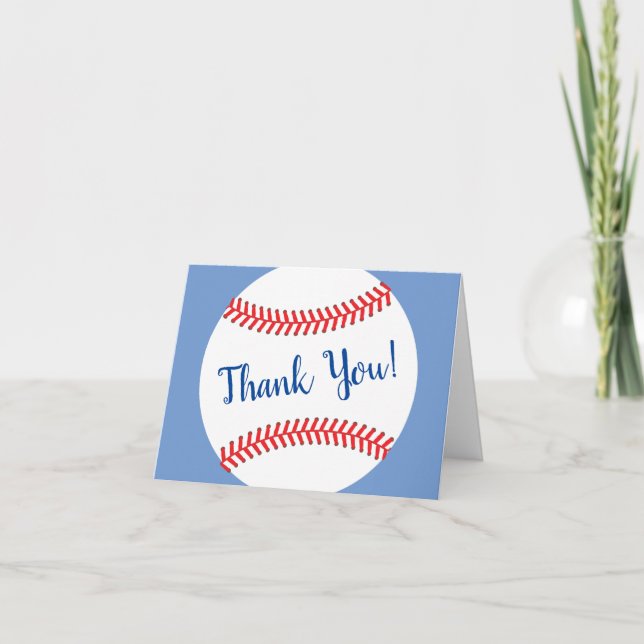 Little Slugger Baseball Baby Shower Thank You Card (Front)