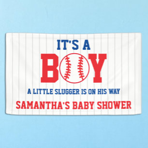 Little Slugger Baseball Boy Baby Shower Banner