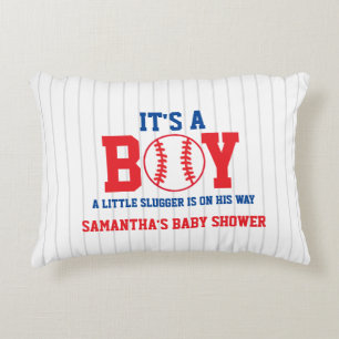 Little Slugger Baseball Boy Baby Shower Decorative Cushion