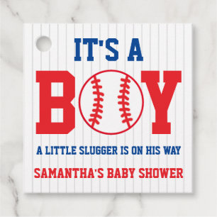 Little Slugger Baseball Boy Baby Shower Favour Tags