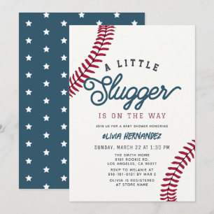Little Slugger Baseball Boy Baby Shower Invitation