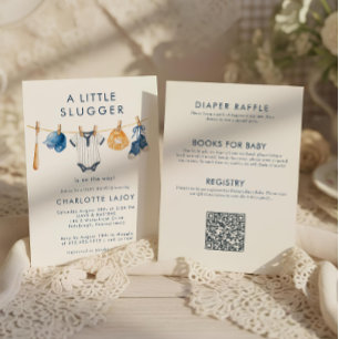 Little Slugger Baseball Clothesline All in One  Invitation