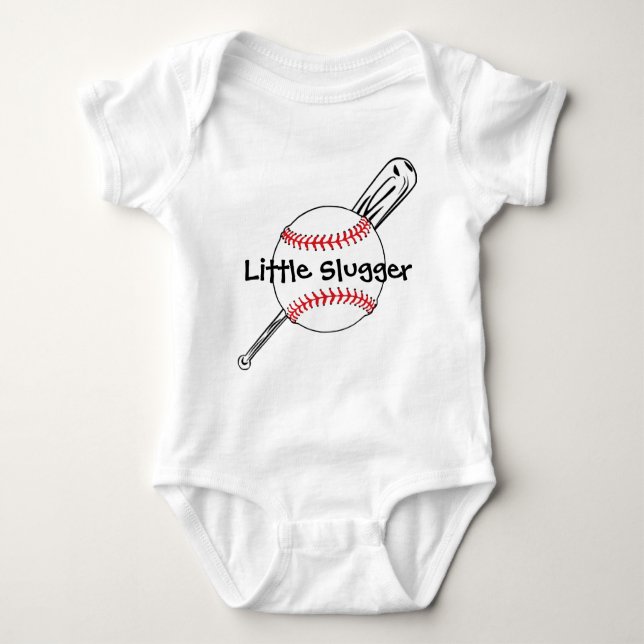 Little Slugger Baseball Customisable Baby Clothing Baby Bodysuit (Front)
