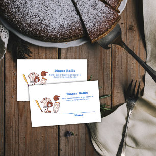 Little Slugger Baseball Diaper Raffle Baby Shower  Enclosure Card