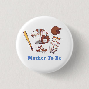 Little Slugger Baseball Mother To be Baby Shower  3 Cm Round Badge