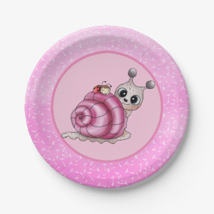 little snail paper plate