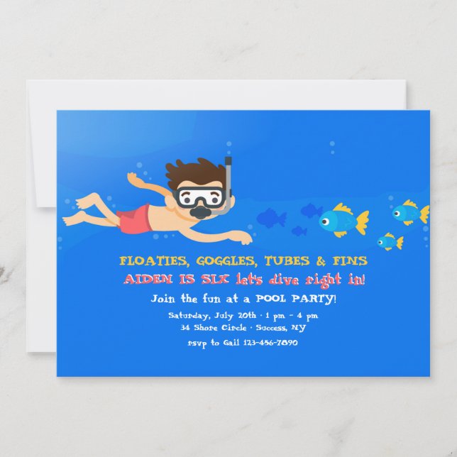 Little Snorkeler Invitation (Front)