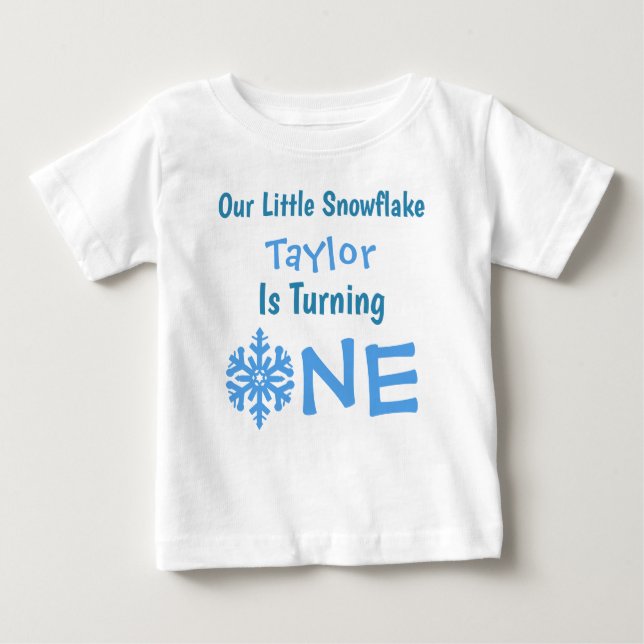 Little Snowflake 1st Birthday Baby T-Shirt (Front)