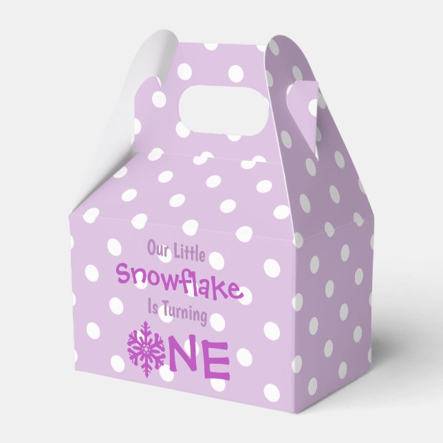Little Snowflake 1st Birthday Favour Box (Front Side)