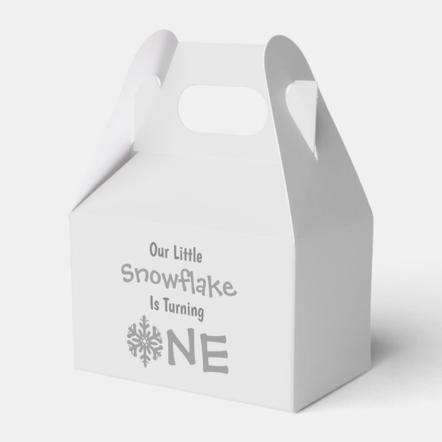 Little Snowflake 1st Birthday Favour Box (Front Side)