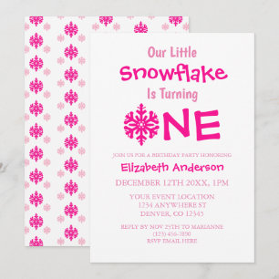 Little Snowflake 1st Birthday Invitation