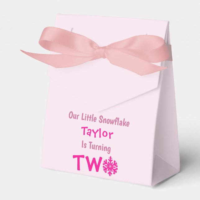 Little Snowflake 2nd Birthday Favour Box (Front Side)