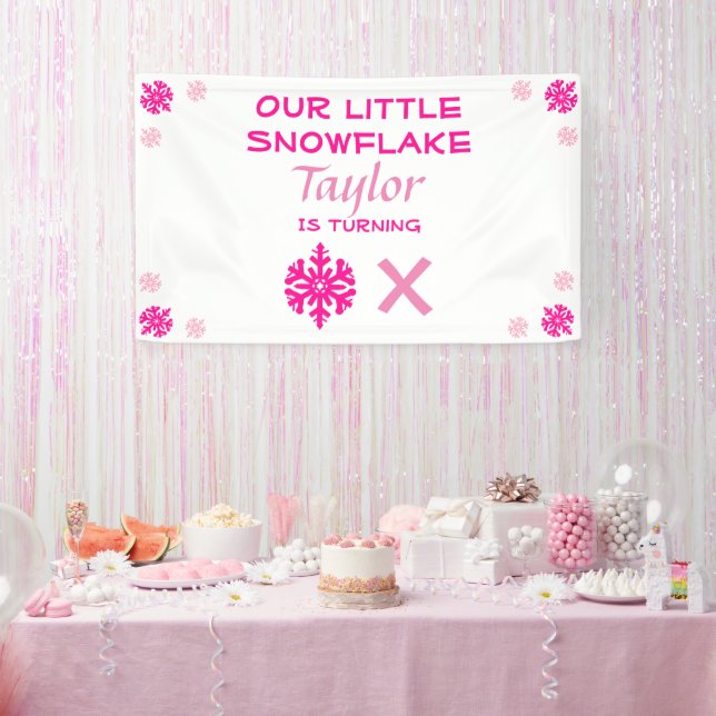 Little Snowflake Any Age Birthday Banner (Party)