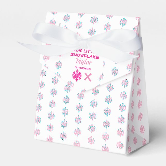 Little Snowflake Any Age Birthday Favour Box (Front Side)