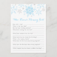 Little Snowflake Baby Boy Shower Mummy Quiz Blue