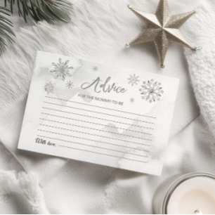 Little Snowflake Baby Shower Advice Cards