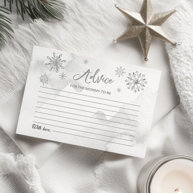 Little Snowflake Baby Shower Advice Cards (Creator Uploaded)