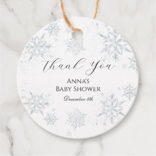 Little Snowflake Baby Shower Favour Tag