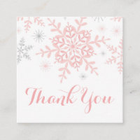 Little Snowflake Baby Shower Favour Tag Pink Silve