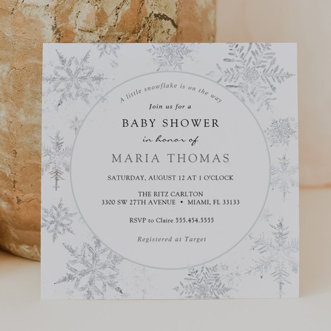 Little Snowflake Baby Shower Invitation (Creator Uploaded)