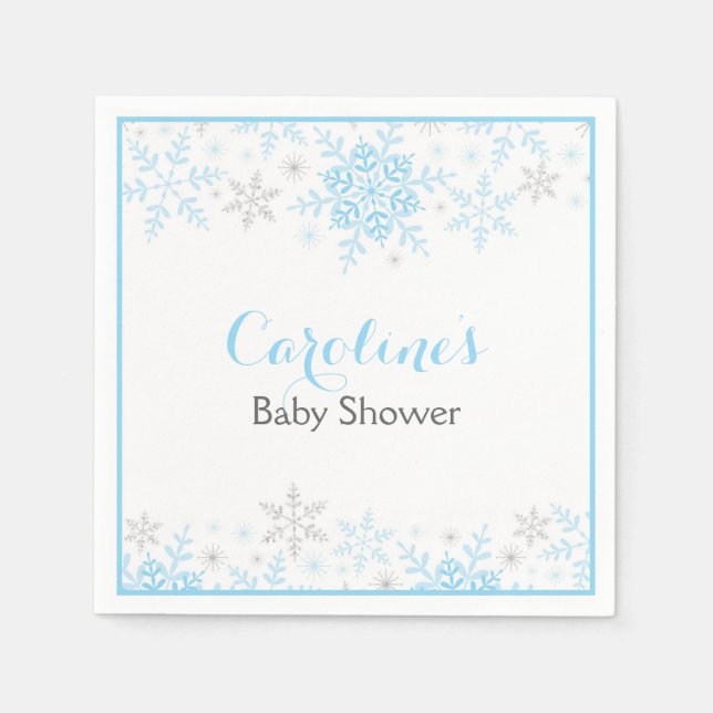 Little Snowflake Baby Shower Napkin (Front)