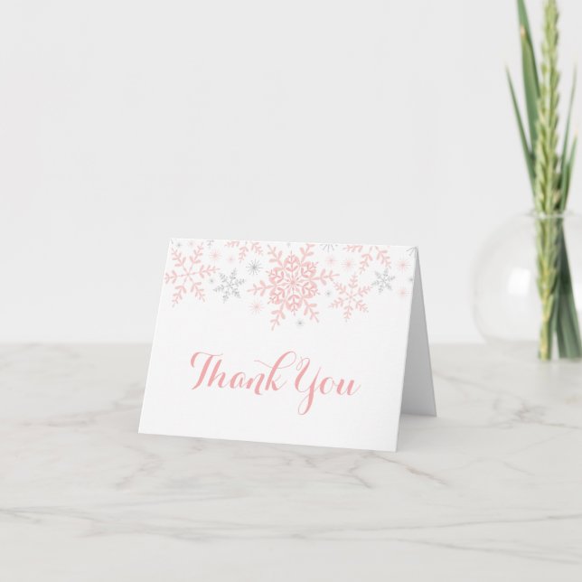 Little Snowflake Baby Shower Thank You Card (Front)
