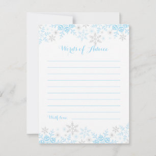 Little Snowflake Baby Shower Words of Advice