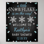 Little Snowflake Boys Winter Baby Shower Welcome Poster<br><div class="desc">Celebrate in style with this trendy baby shower welcome sign. The design is easy to personalise with your own wording and your family and friends will be thrilled when they see this fabulous party sign. Matching party items can be found in the collection.</div>