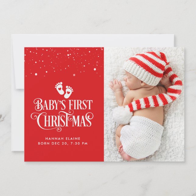 little snowflake christmas birth announcement (Front)
