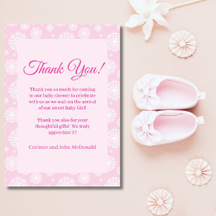 Little snowflake delicate pink girl baby shower