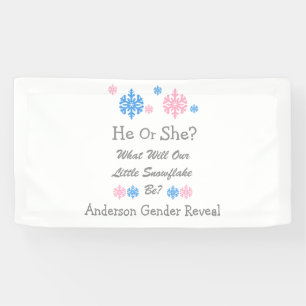 Little Snowflake Gender Reveal Banner