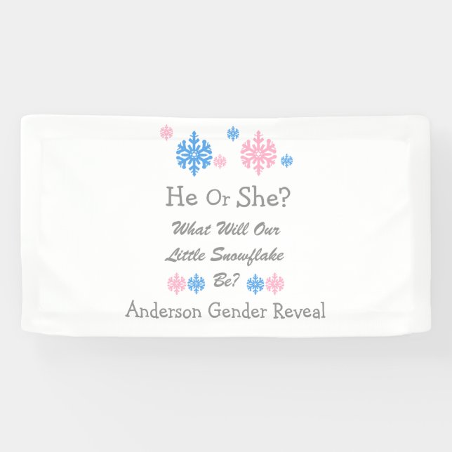 Little Snowflake Gender Reveal Banner (Horizontal)