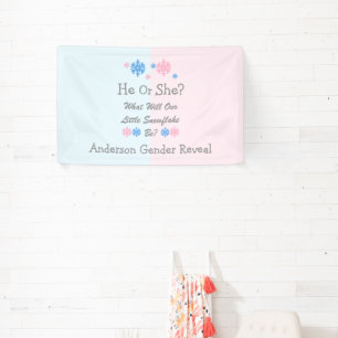 Little Snowflake Gender Reveal Banner