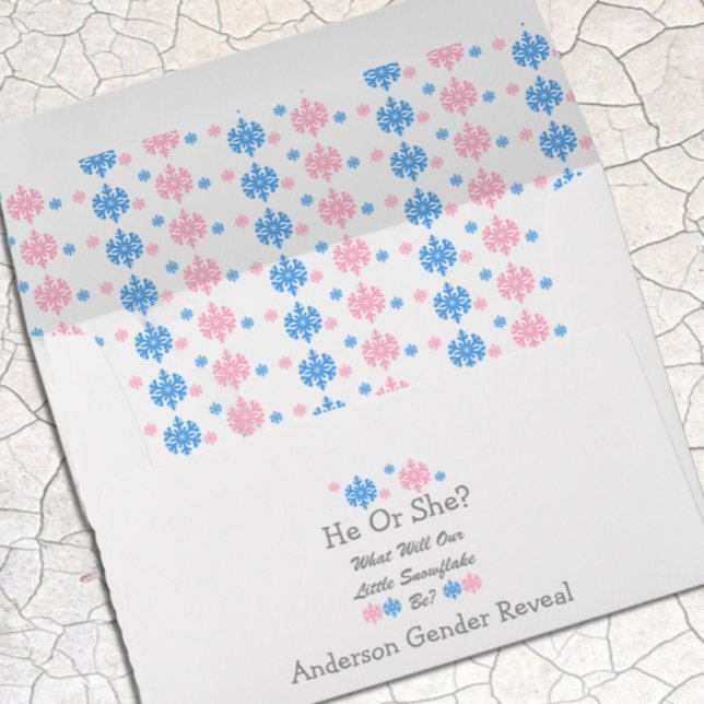 Little Snowflake Gender Reveal Envelope (Creator Uploaded)