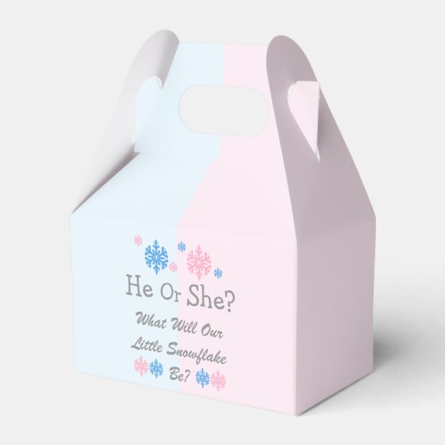Little Snowflake Gender Reveal Favour Box (Front Side)