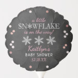 Little Snowflake Girls Winter Baby Shower Balloon<br><div class="desc">Celebrate in style with these trendy baby shower balloons. The design is easy to personalise with your own wording and your family and friends will be thrilled when they see these fabulous party balloons.</div>
