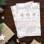 Little Snowflake Girls Winter Baby Shower Invitation<br><div class="desc">Celebrate in style with these trendy baby shower invitations. This design is easy to personalise with your special event wording and your guests will be thrilled when they receive these fabulous invites.</div>