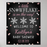 Little Snowflake Girls Winter Baby Shower Welcome Poster<br><div class="desc">Celebrate in style with this trendy baby shower welcome sign. The design is easy to personalise with your own wording and your family and friends will be thrilled when they see this fabulous party sign. Matching party items can be found in the collection.</div>
