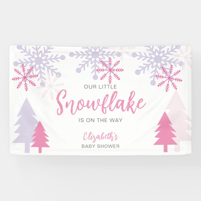 Little Snowflake on the way Baby Shower Winter Banner (Horizontal)