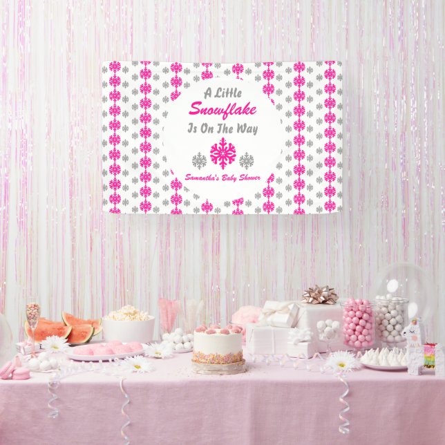 Little Snowflake On The Way Banner (Party)