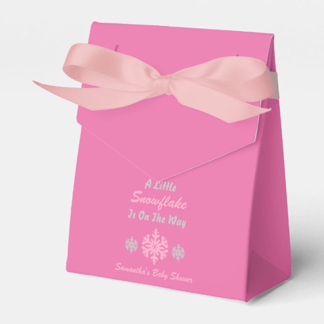 Little Snowflake On The Way Favour Box (Front Side)