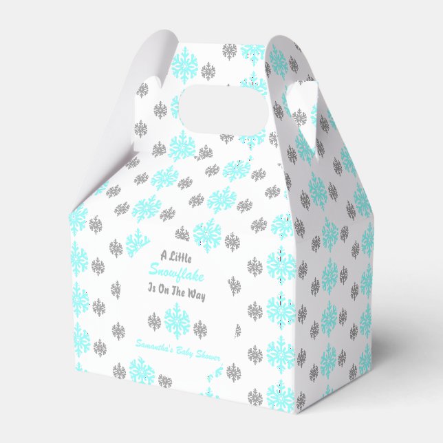 Little Snowflake On The Way Favour Box (Front Side)