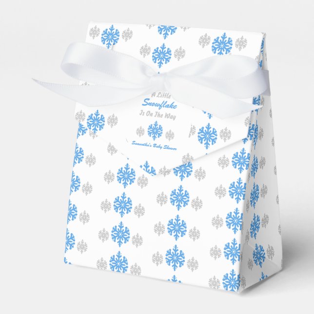Little Snowflake On The Way Favour Box (Front Side)