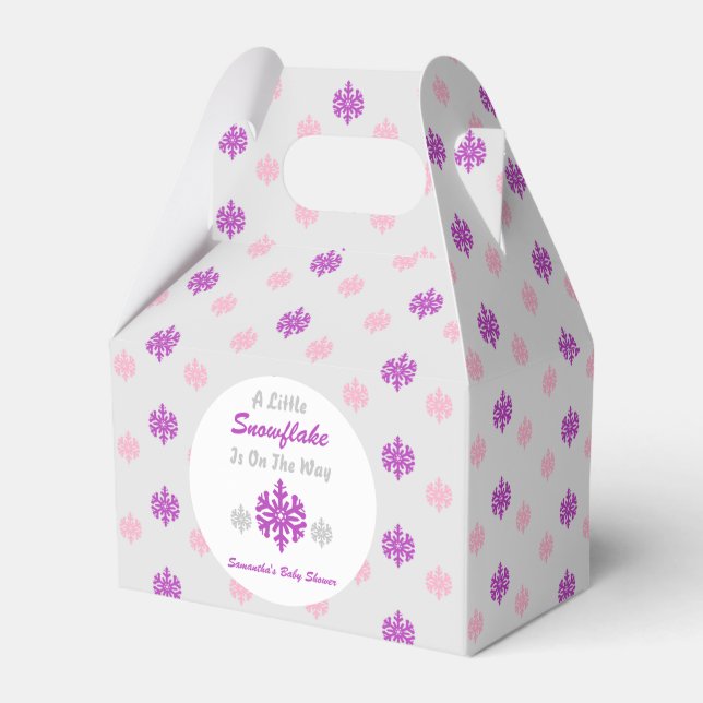 Little Snowflake On The Way Favour Box (Front Side)
