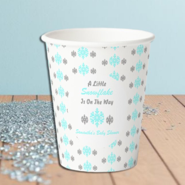 Little Snowflake On The Way Paper Cups (Creator Uploaded)